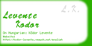 levente kodor business card
