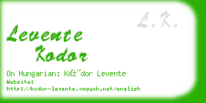 levente kodor business card